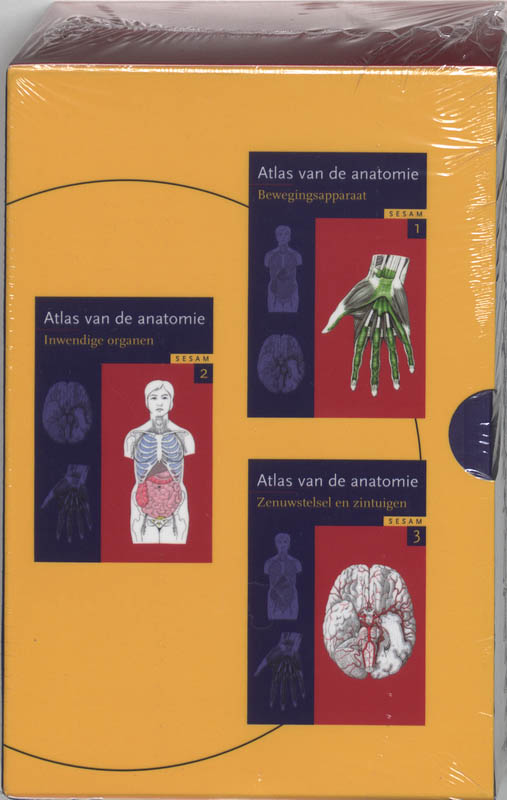 Platzer - Sesam Atlas van de Anatomie set 3 delen. Bevat de delen: 1 Bewegingsapparaat, 2 Inwendige organen, 3 Zenuwstelsel en zintuigen