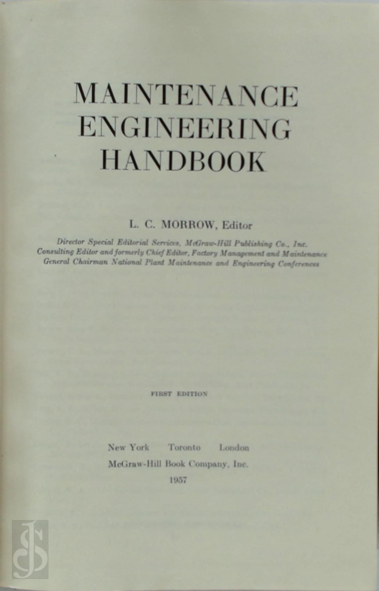 LESTER CORDON MORROW - Maintenance Engineering Handbook