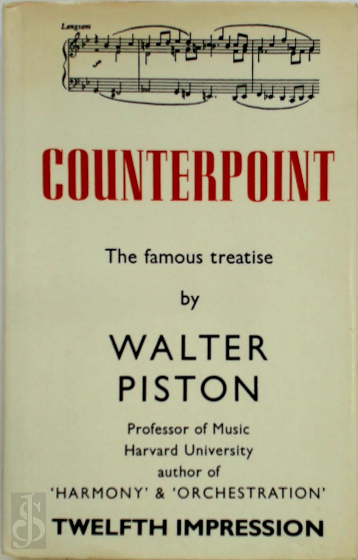 WALTER PISTON - Counterpoint. The famous treatise by Walter Piston