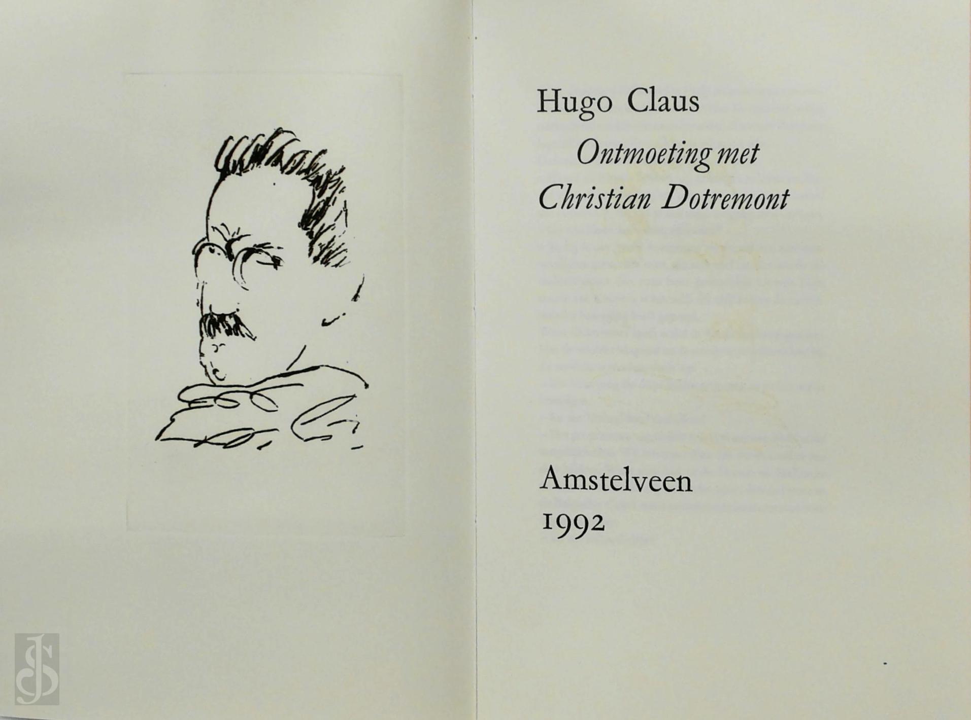 Hugo Claus 10583 - Ontmoeting met Christian Dotremont. [Met een portret van Dotremont door Hugo Claus]