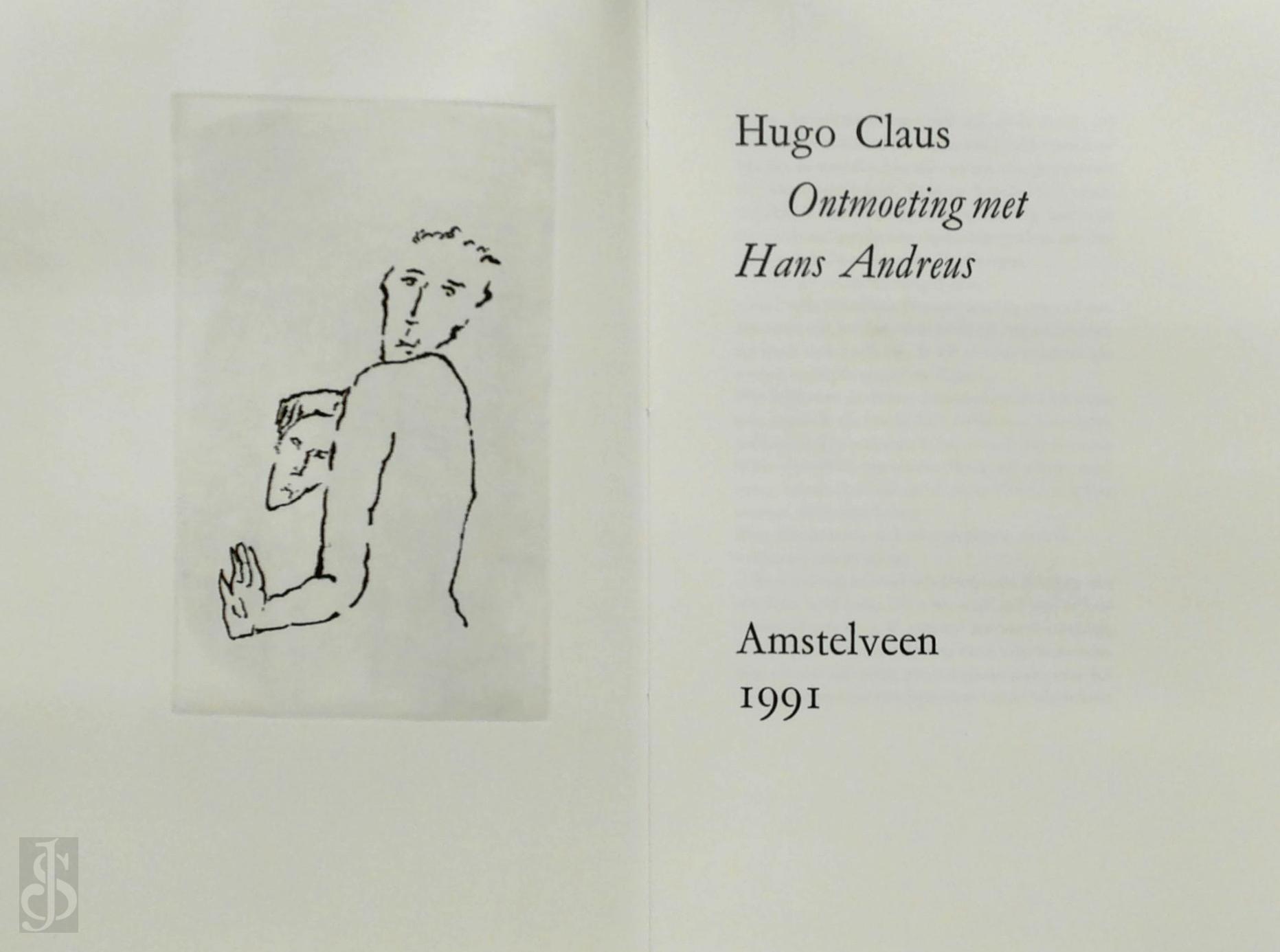 Hugo Claus 10583 - Ontmoeting met Hans Andreus. Met een portret van Andreus door Hugo Claus