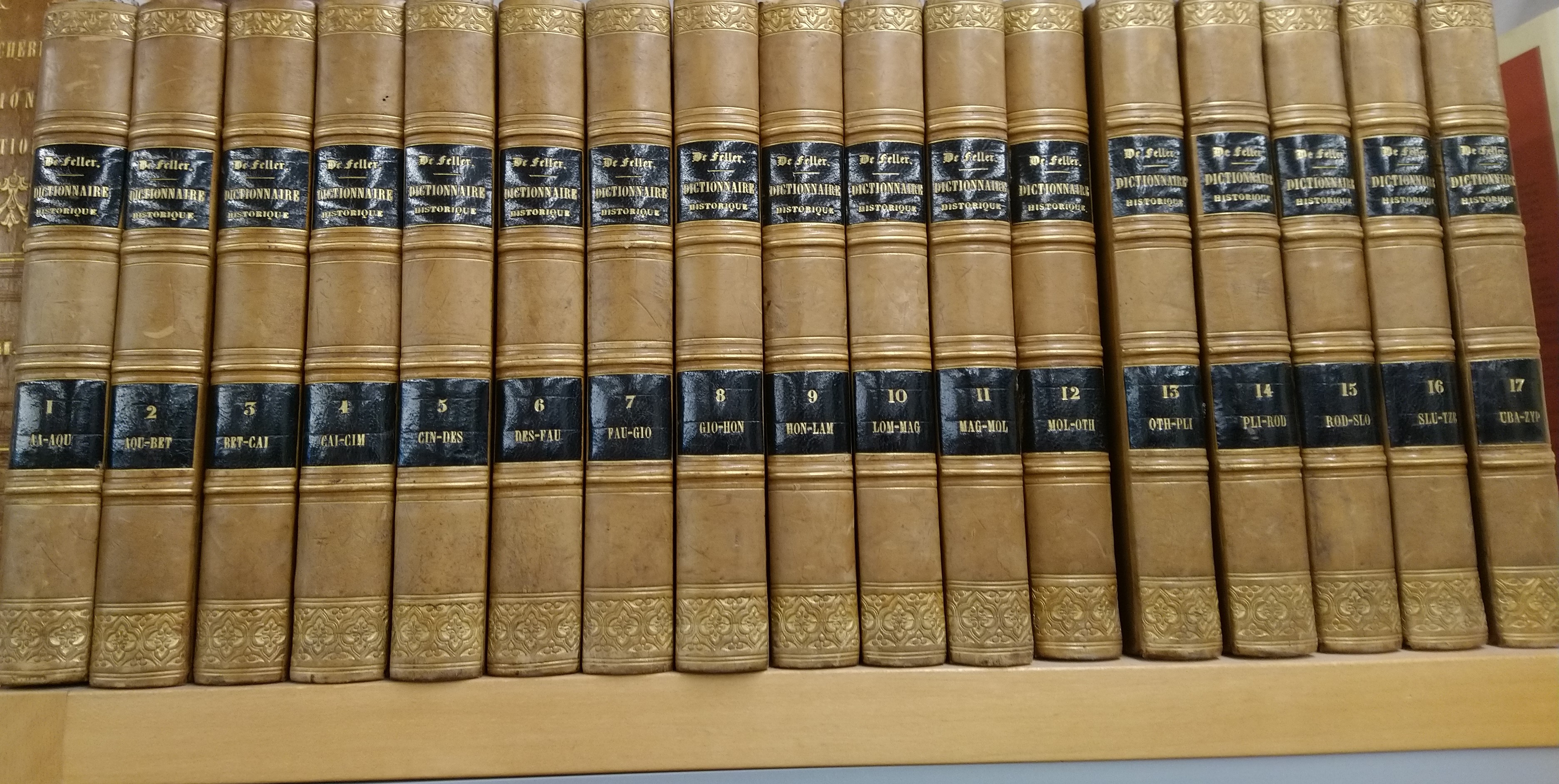 L'Abbe F.X. Feller - Dictionnaire historique, ou Histoire abrge - 17 volumes.. Des hommes qui se sont fait un nom par leur gnie, leurs talents, leurs vertus, leurs erreurs ou leurs crimes, depuis le commencement du monde jusqu' nos jours. Septime dition.