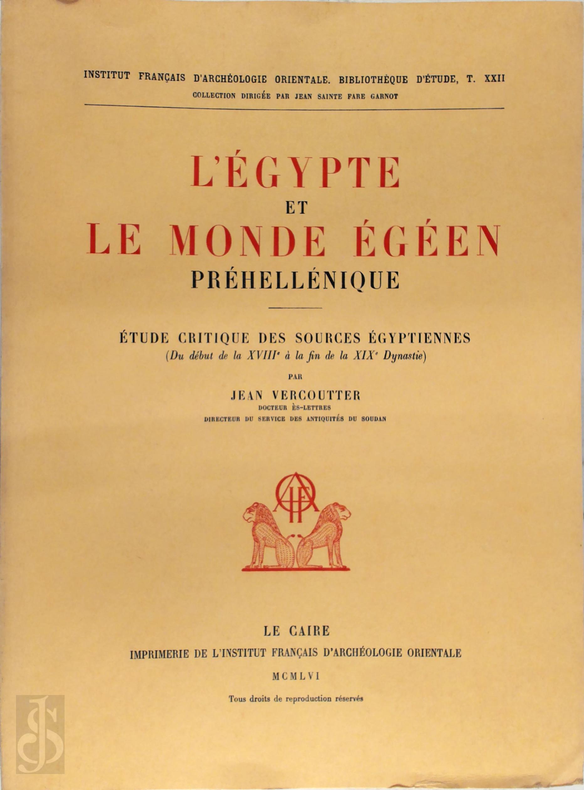 Jean Vercoutter 42721 - L'Egypte et le monde gen prhellnique