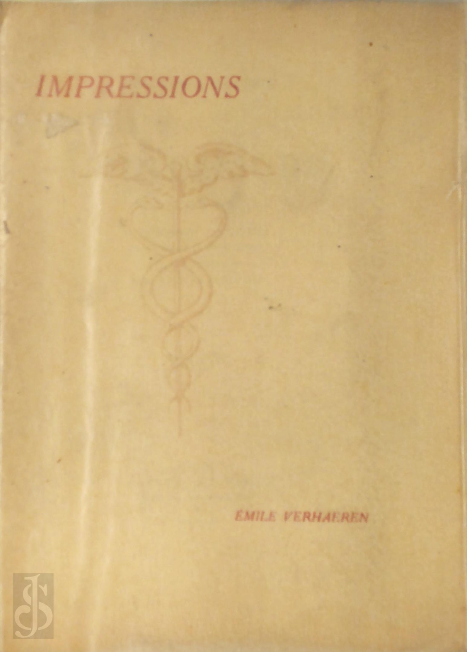 mile Verhaeren 11430 - Impressions - Troisime srie. De Baudelaire  Mallarm. Parnassiens et symbolistes. De l'art potique. Prosateurs contemporains
