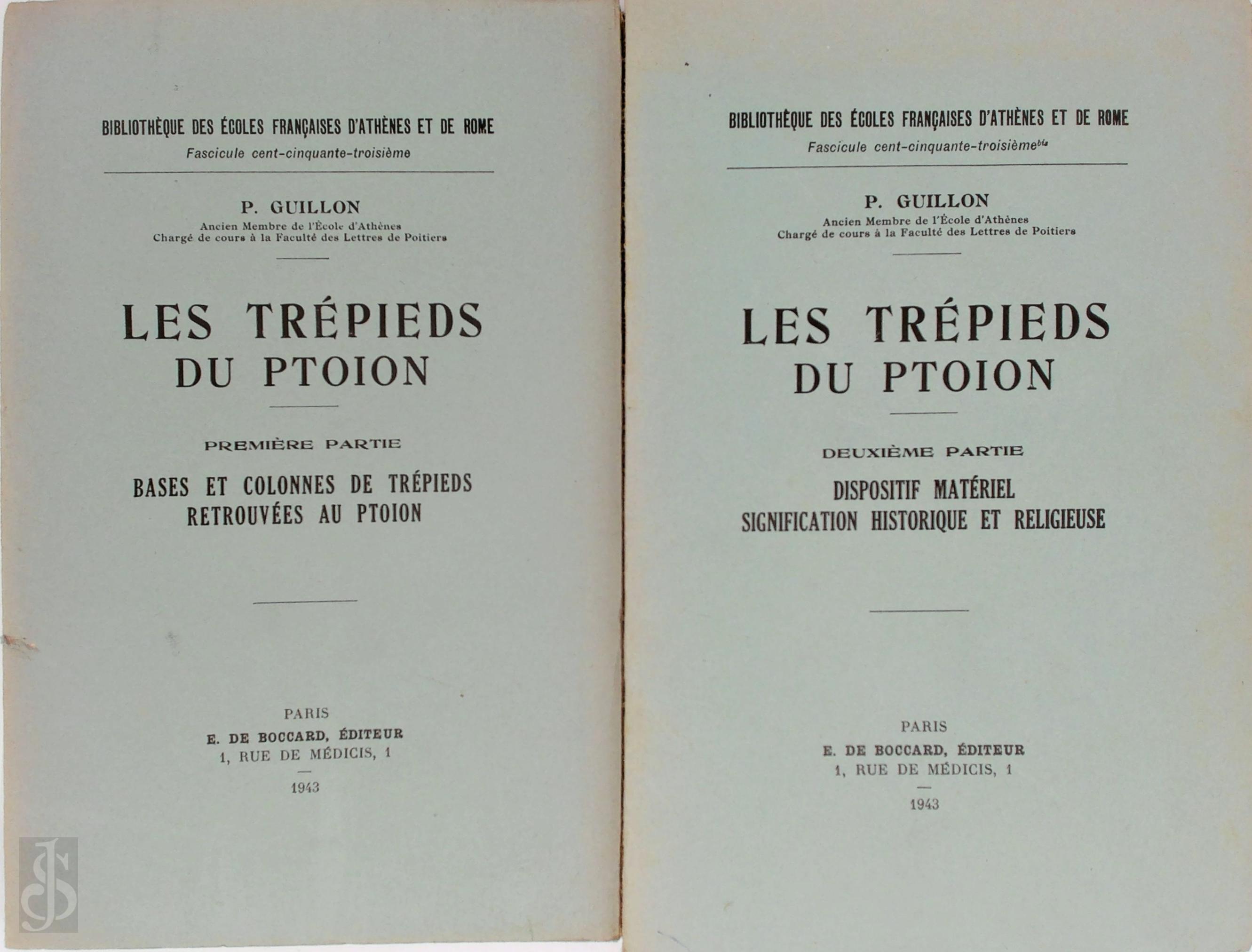 Pierre Guillon - Les trpieds du Ptoion