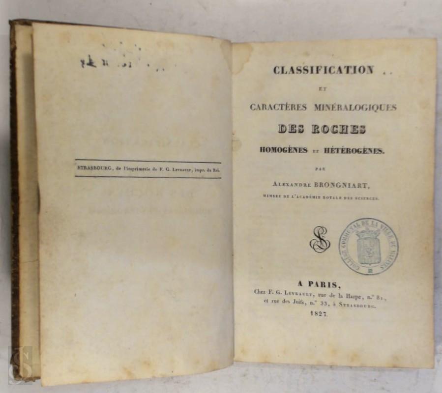 Alexandre Brongniart 12409 - Classification et Caractres Minralogiques Des Roches homognes et Htrognes