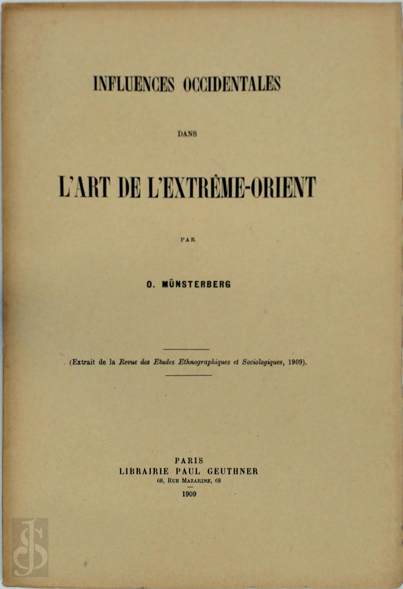 Oskar Mnsterberg - Influences occidentales dans l'art de l'Extrme-Orient