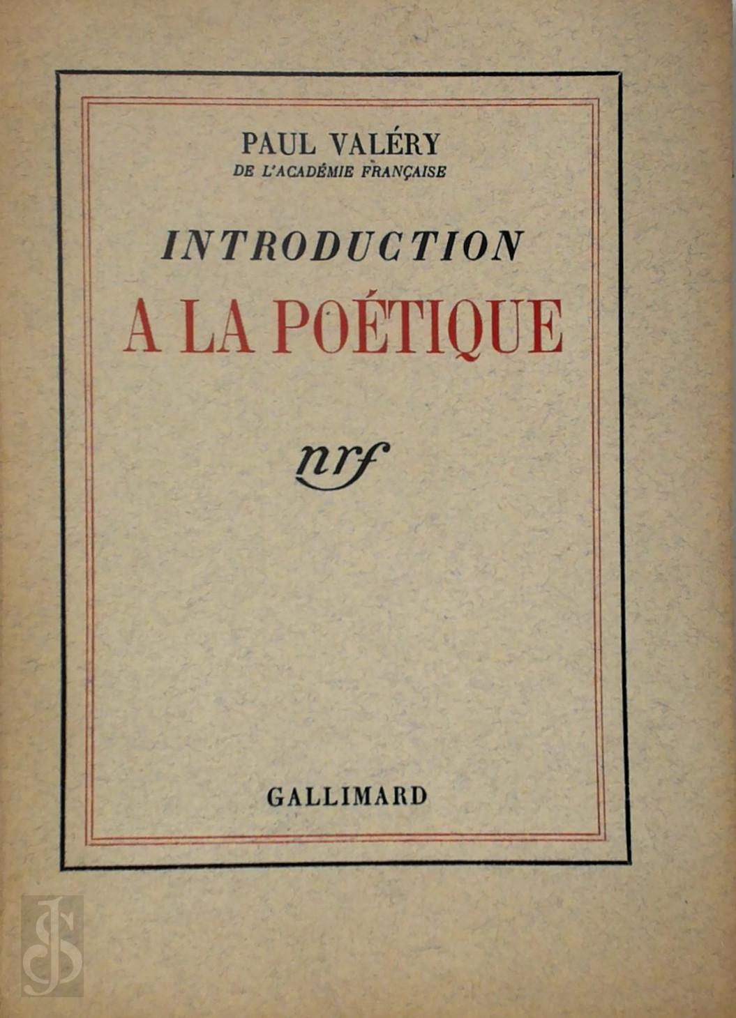 Paul Valery 19328 - Introduction  la potique [29 ex. sur Hollande]