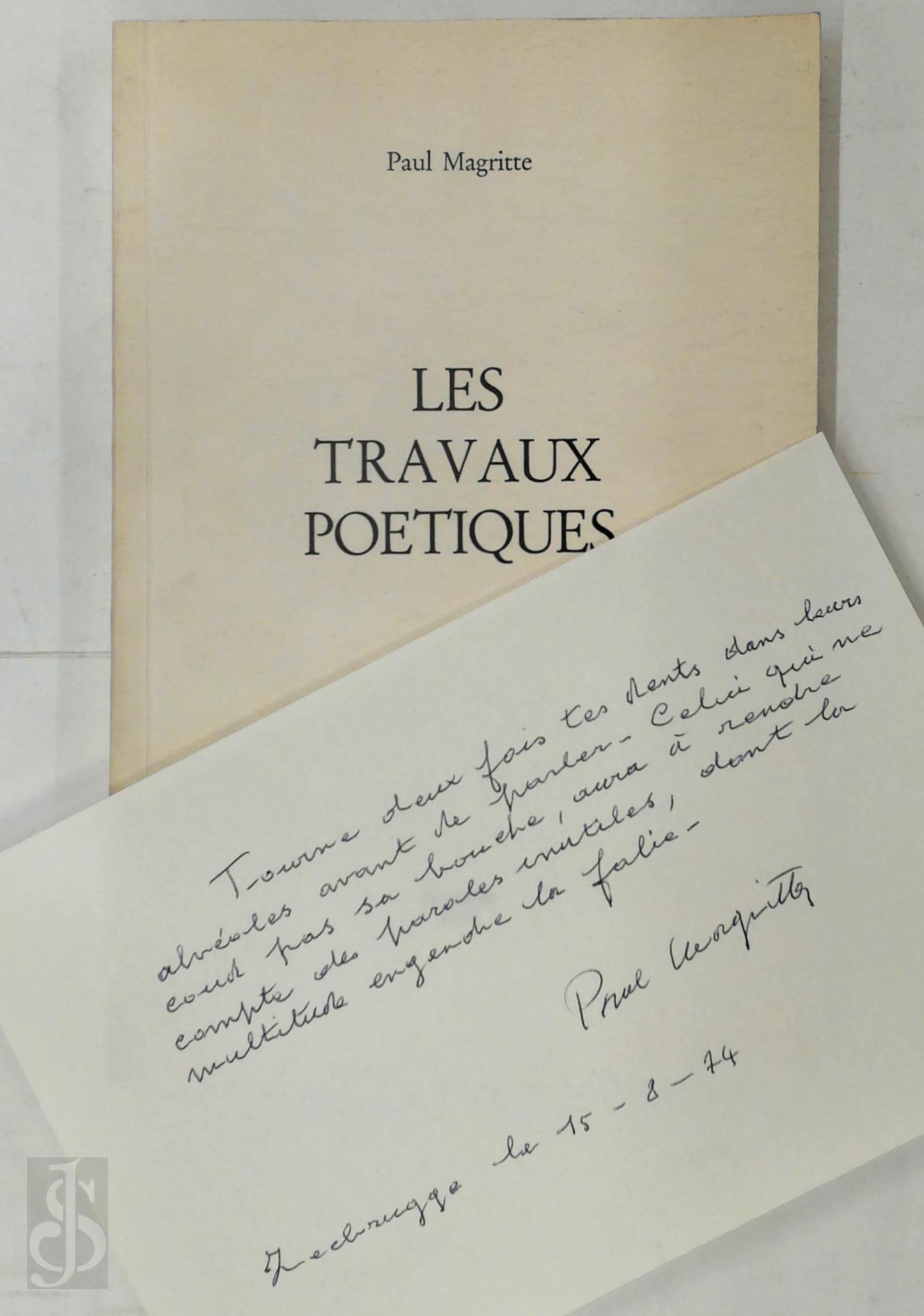 Paul Magritte 282828 - Les Travaux potiques [20 ex. sign + page manuscrite]