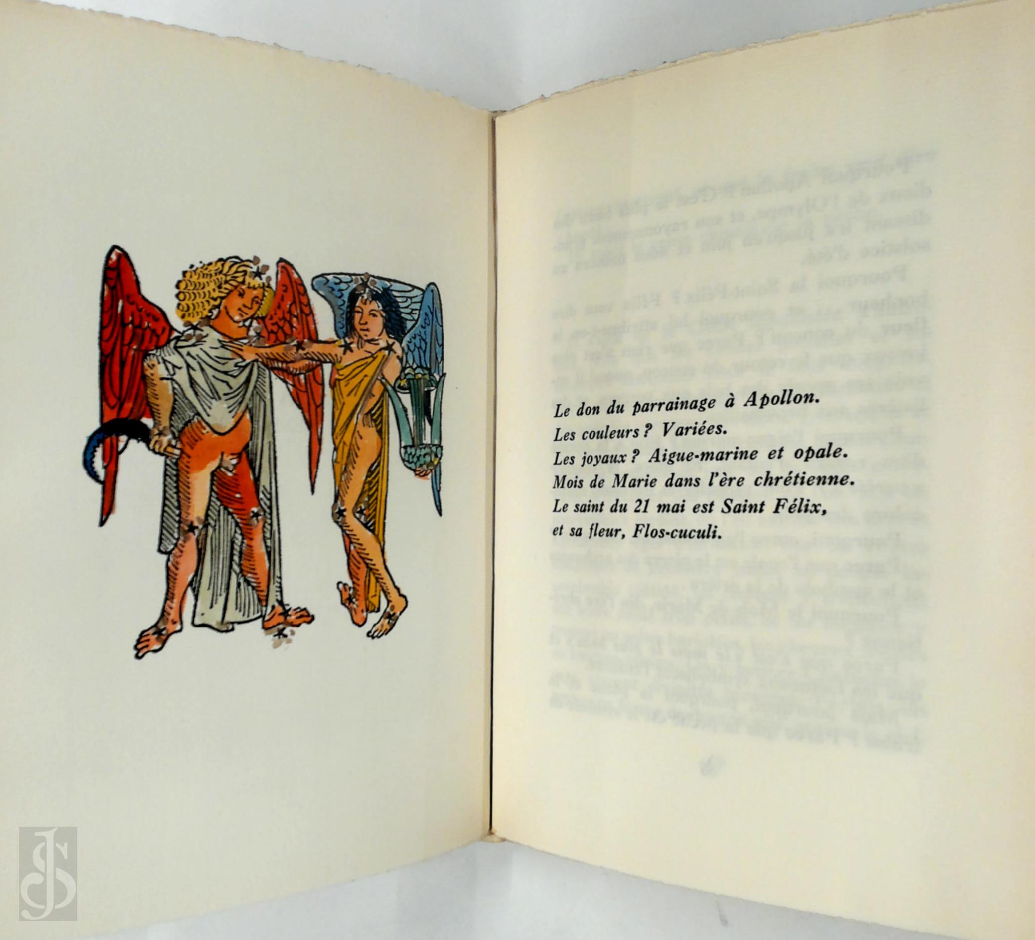 Marie Gevers 13388 - Almanach perpetuel des fruits offerts aux signes du zodiaque [Ex. no. I, ill. colores  la main]. Orn de gravures vnitiennes du XVe sicle