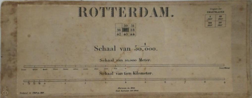  - Rotterdam [stafkaart]. Schaal van 1/50,000 - Uitgave der kwartbladen 1907