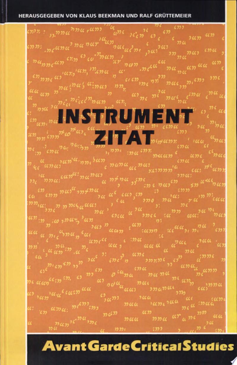 Klaus Beekman 70007, Ralf Grttemeier 104915 - Instrument Zitat
