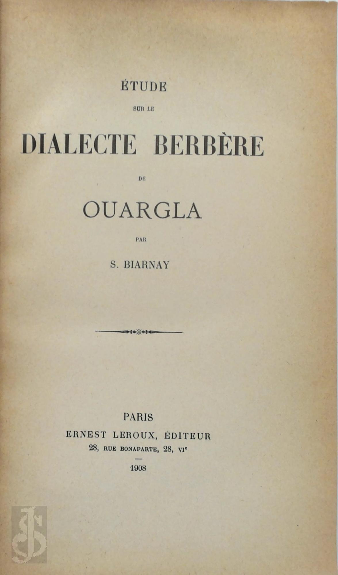 Samuel Biarnay 292544 - Etude sur le dialecte Berbre de Ouargla