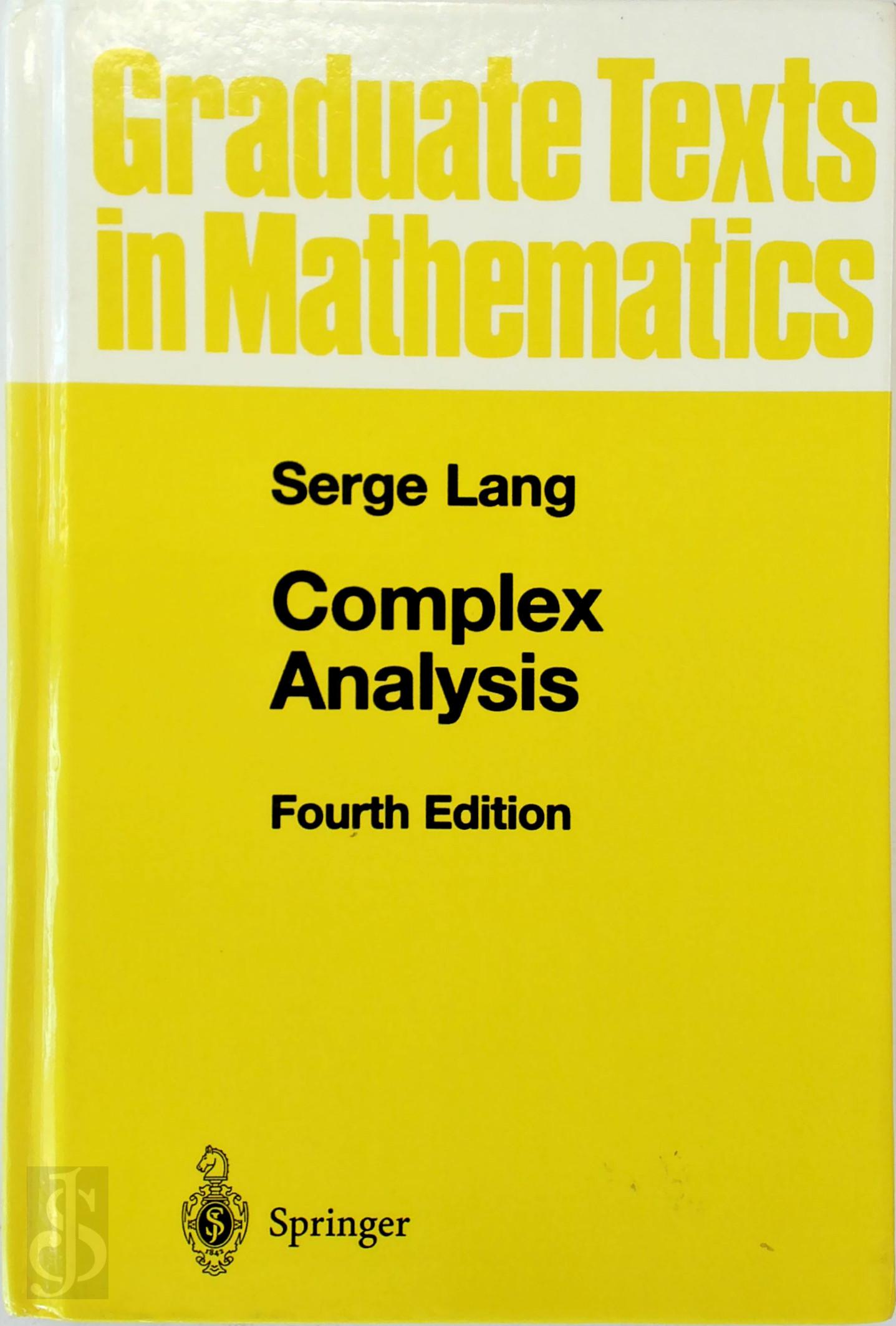 Serge Lang 126397 - Complex Analysis