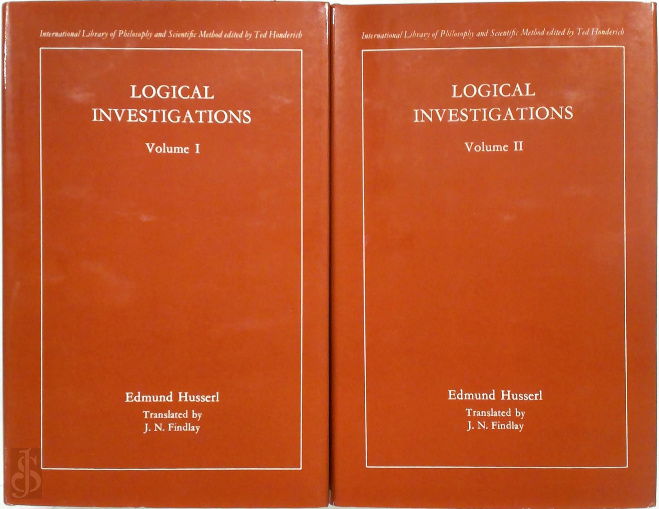 Edmund Husserl 137152 - Logical Investigations [2 volumes]