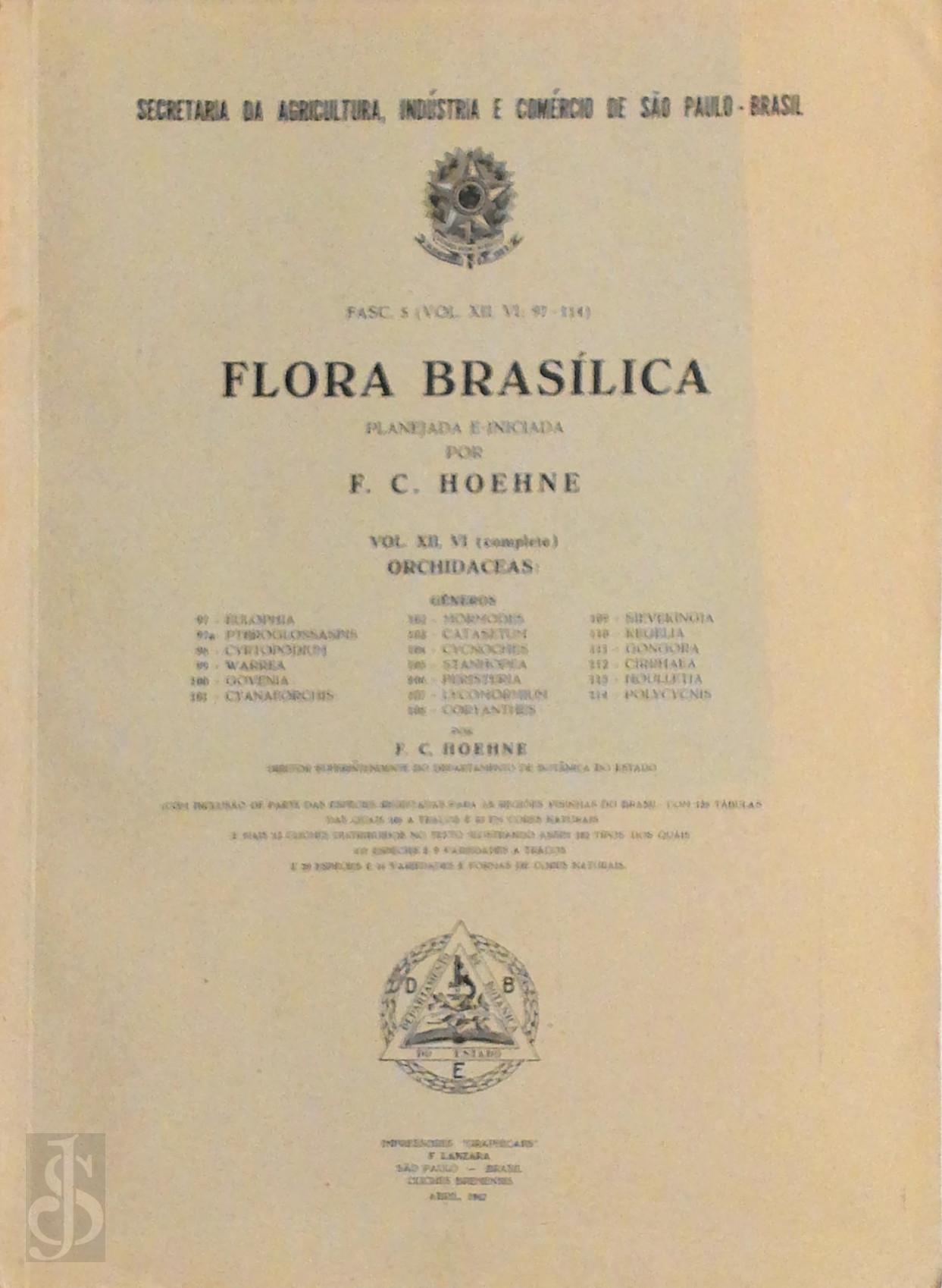 F.C. Hoehne - Flora Braslica - Orchidaceas - Fasc. 5 (Vol. XII, VI)