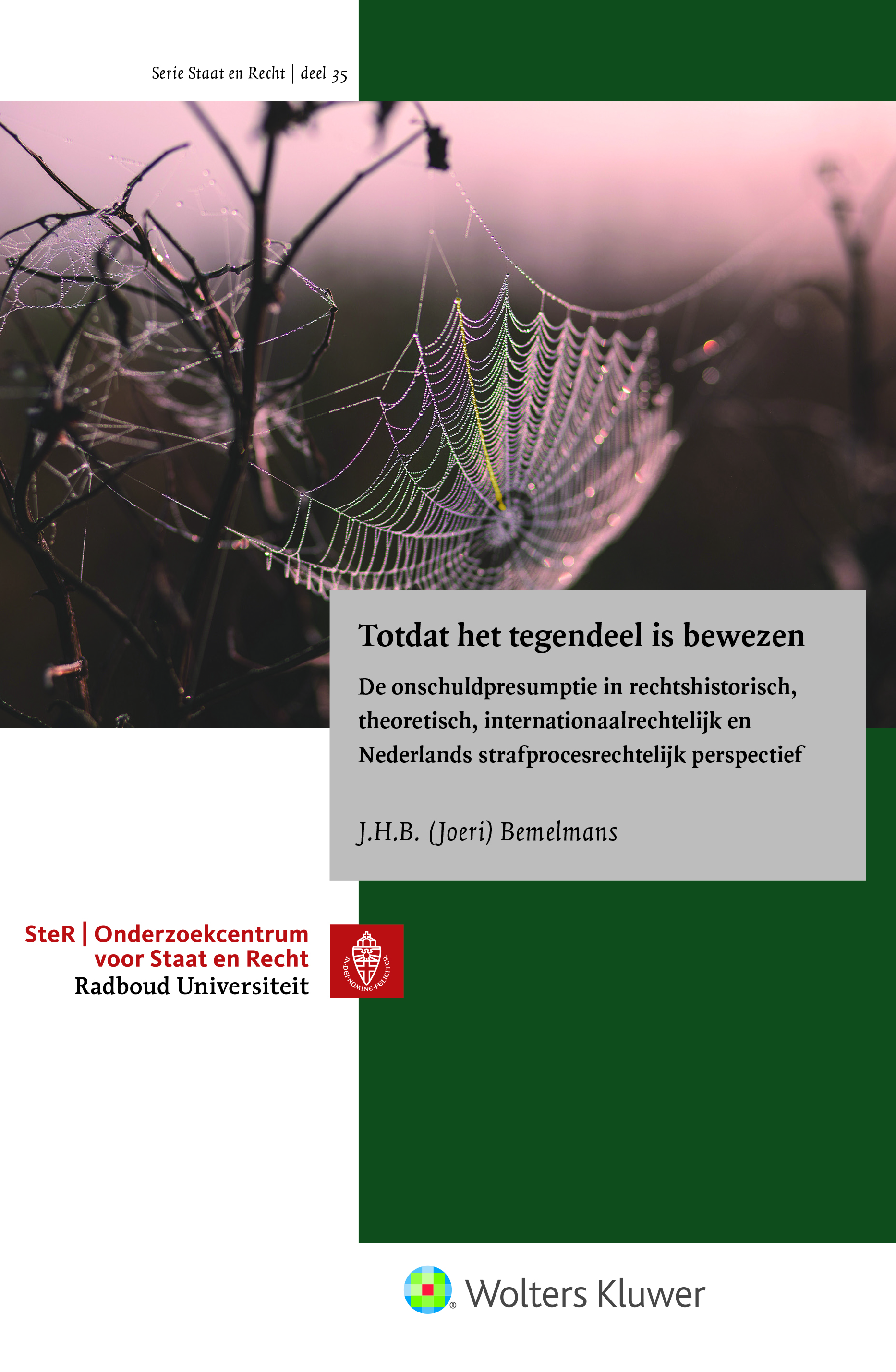 J.H.B. Bemelmans - Totdat het tegendeel is bewezen. De onschuldpresumptie in rechtshistorisch, theoretisch, internationaalrechtelijk en Nederlands strafprocesrechtelijk perspectief