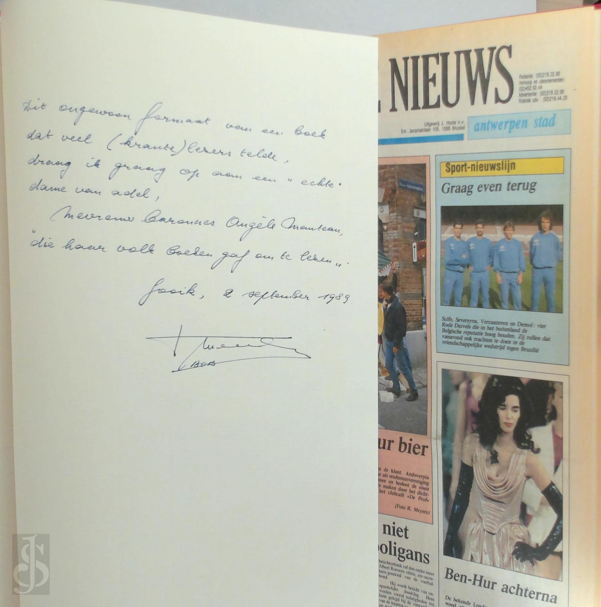 Bob Mendes 10325 - Een dag van schaamte - Voorpublicatie met gesigneerde opdracht aan Angle Manteau. [Feuilleton in 'Het Laatste Nieuws']