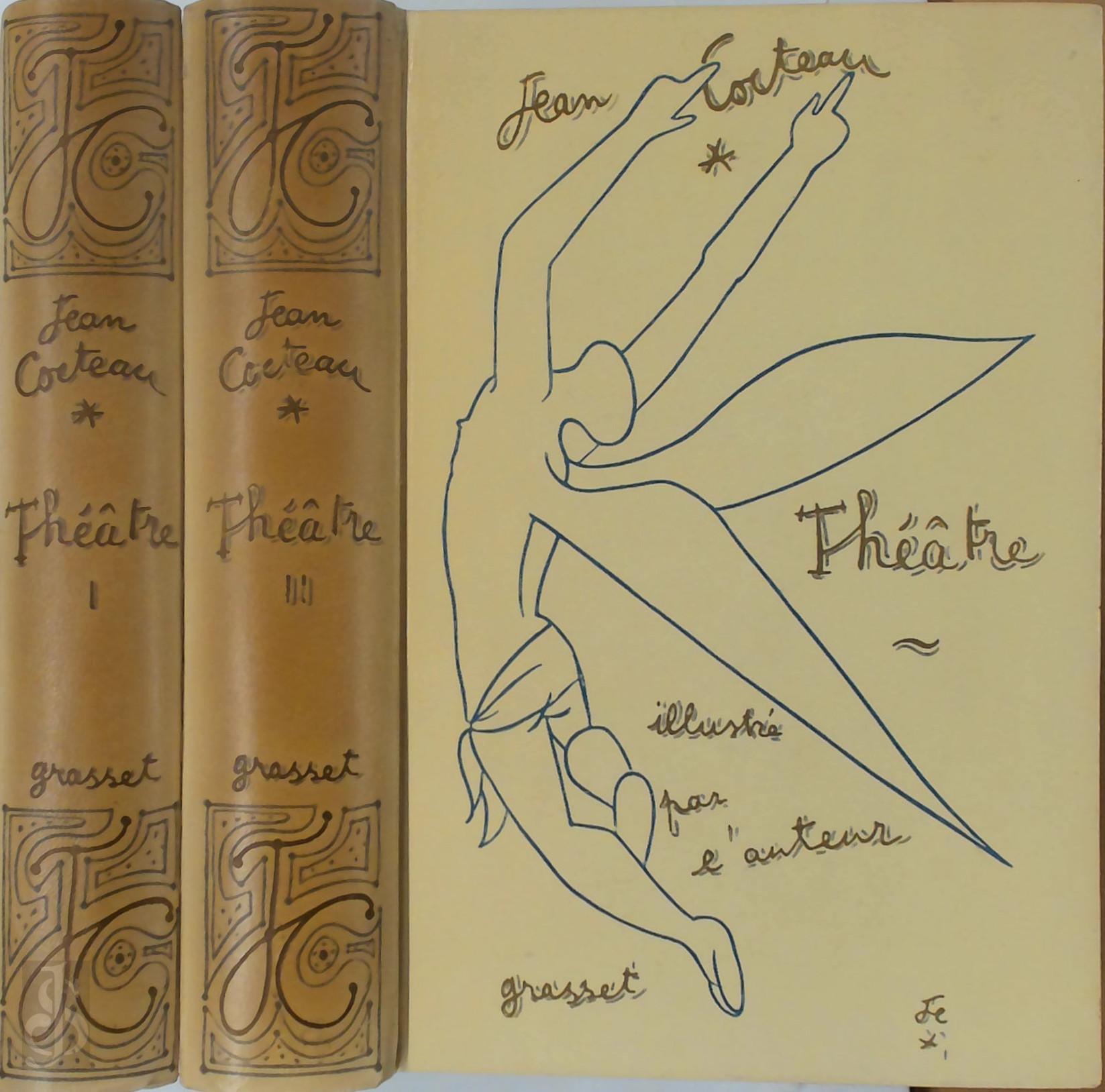 Jean Cocteau 14469 - Thtre [2 volumes]. dition orne par l'auteur de dessins in texte et de quarante lithographies originales en couleurs