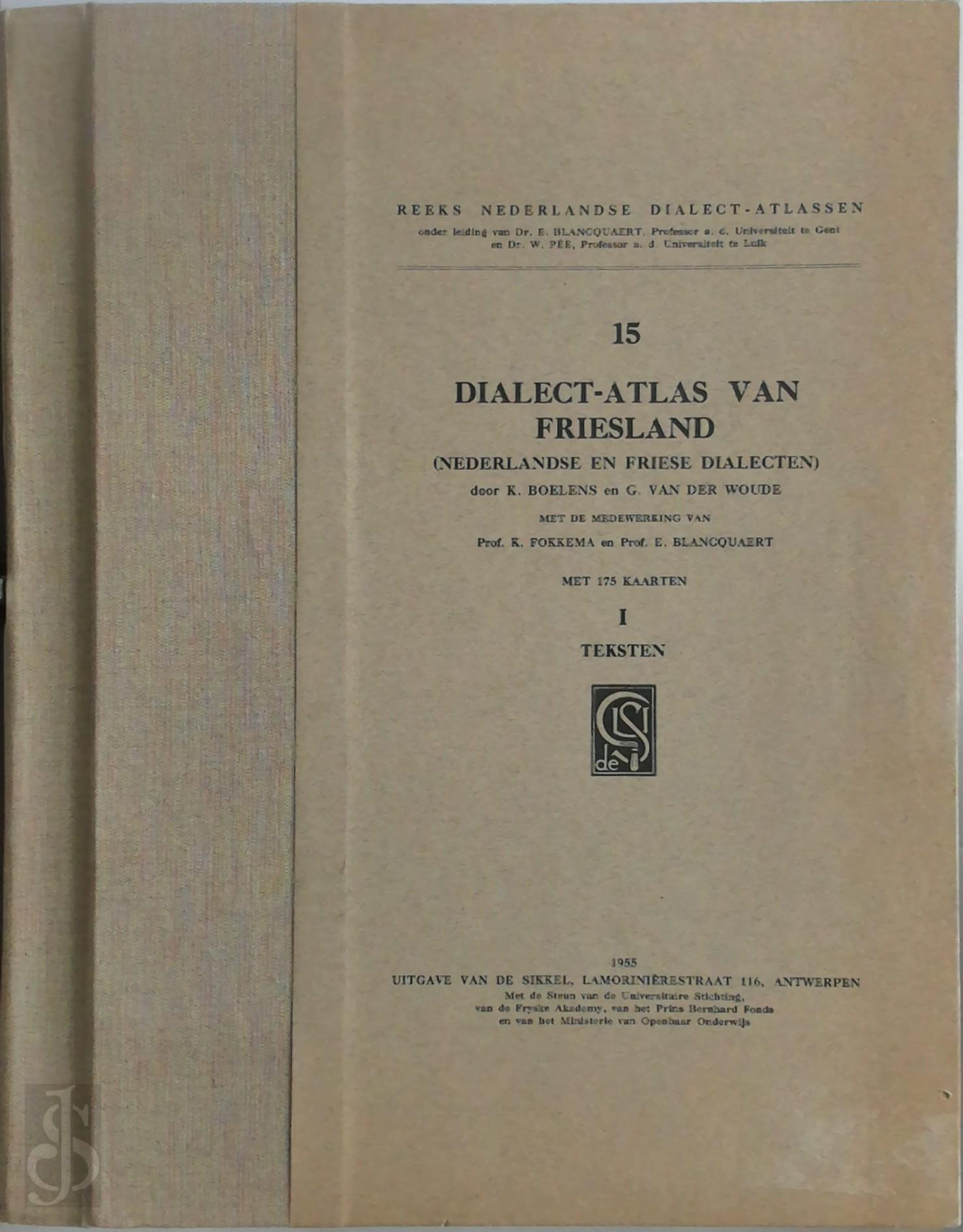 K. Boelens 71279, G. van der Woude - Dialect-atlas van Friesland (Nederlandse en Friese dialecten) [2 volumes]