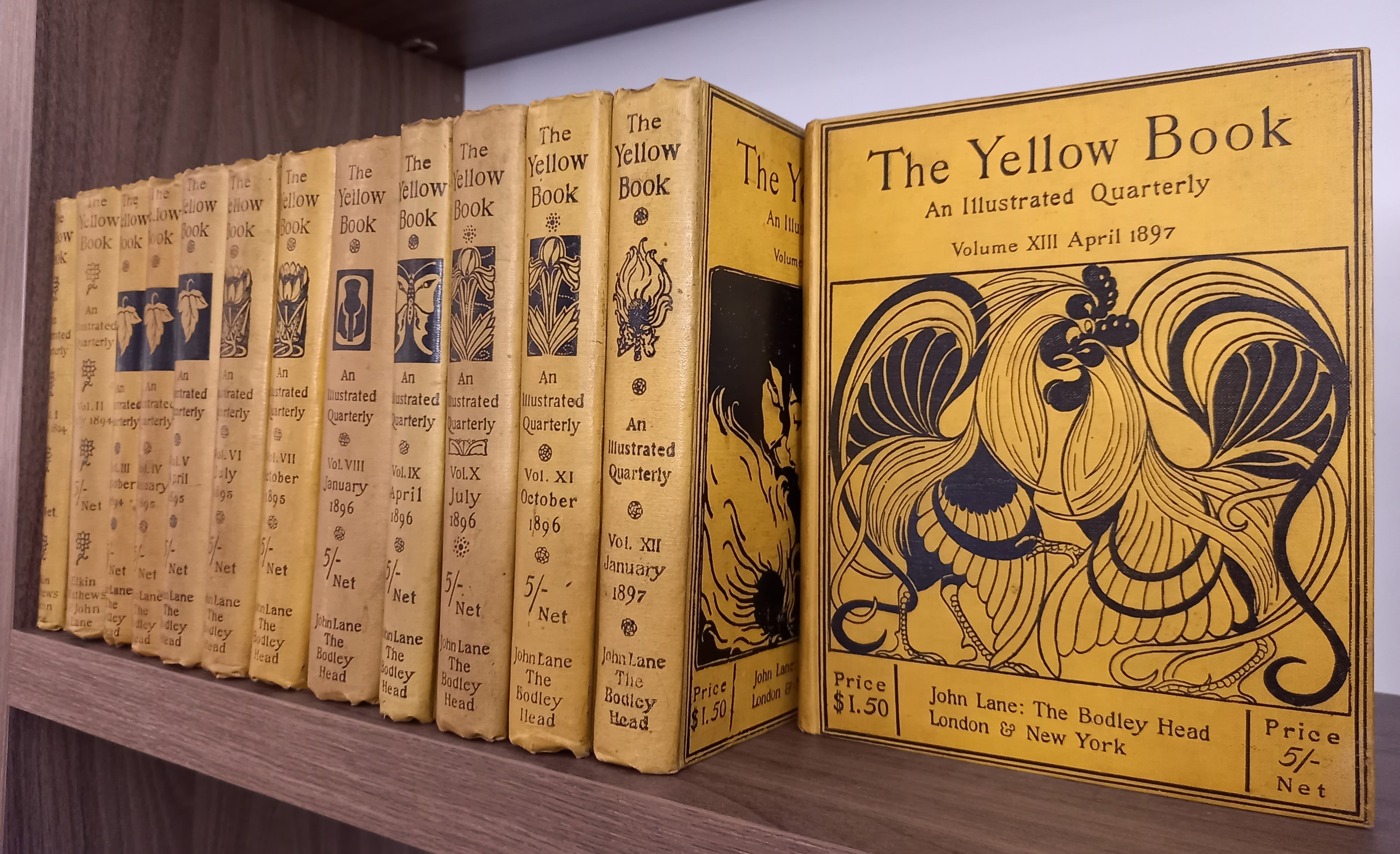 Aubrey Beardsley 22055, Henry Harland 302756, Patten Wilson 302757, Walter Sickert 302758, Henry James 23833, Max Beerbohm 182334, Yeats , Le Gallienne , Baron Corvo 302759, Kenneth Grahame 37116, A.O. - The Yellow Book. An Illustrated Quarterly [Complete set, all but the first vol. in first impressions]. Vol. 1 April 1894 / Vol. 13 April 1897