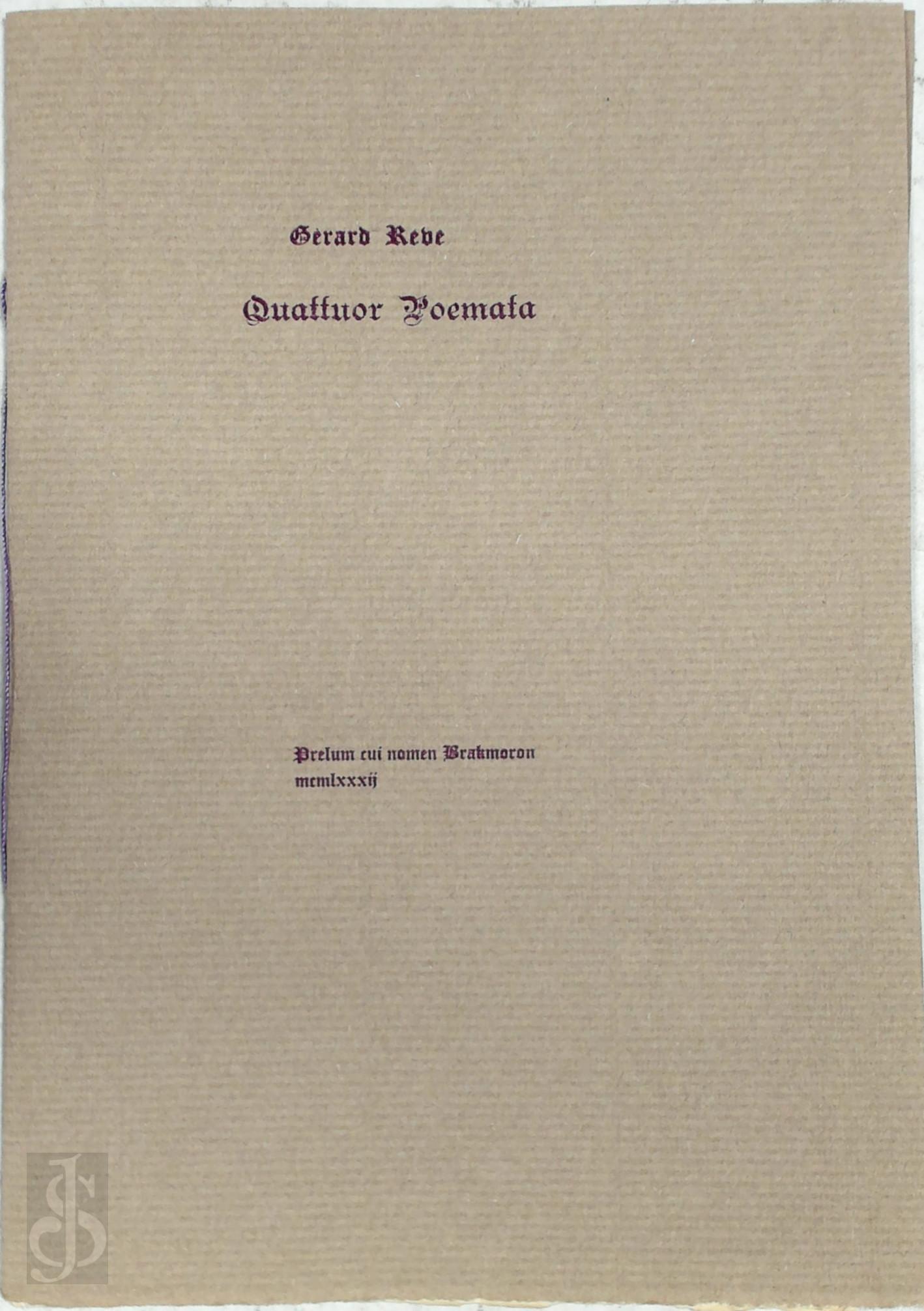Gerard Reve 10495 - Quattuor poemata