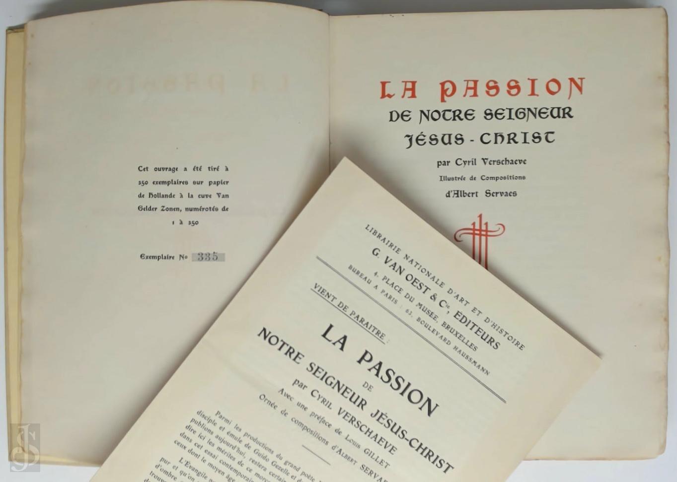 Cyriel Verschaeve 10372, Albert [Ill.] Servaes - La passion de notre seigneur Jsus-Christ. Illustre de [7] Compositions d'Albert Servaes