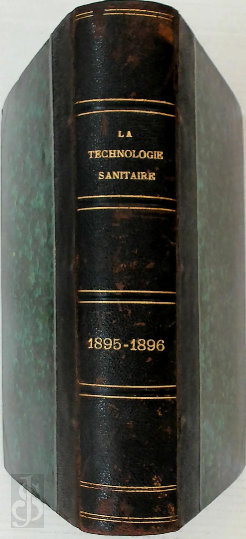  - La Technologie Sanitaire - 1re Anne 1895-1896. Moniteur des Distributions d'Eau et de l'Hygine Applique