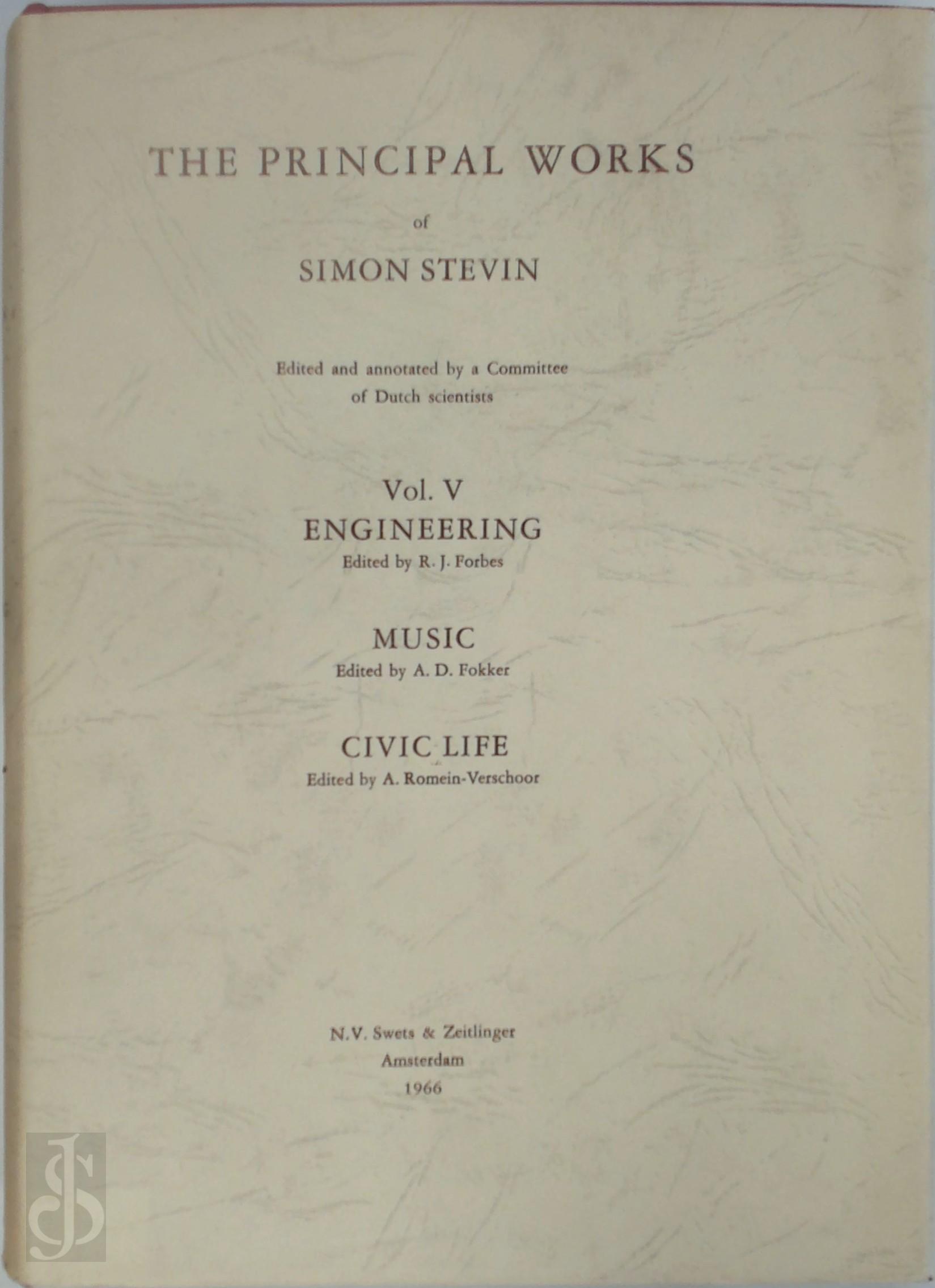 Simon Stevin 72173 - The principal works - Vol. 5. Engineering - music - Civic life
