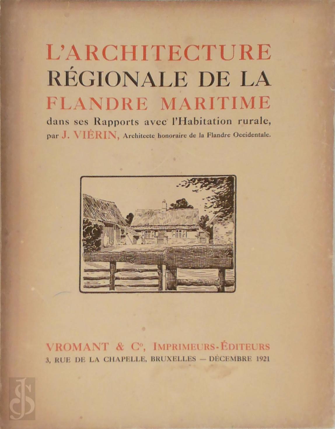 Jos Virin 306507 - L'architecture rgionale de la Flandre maritime. Dans ses Rapports avec l'Habitation rurale