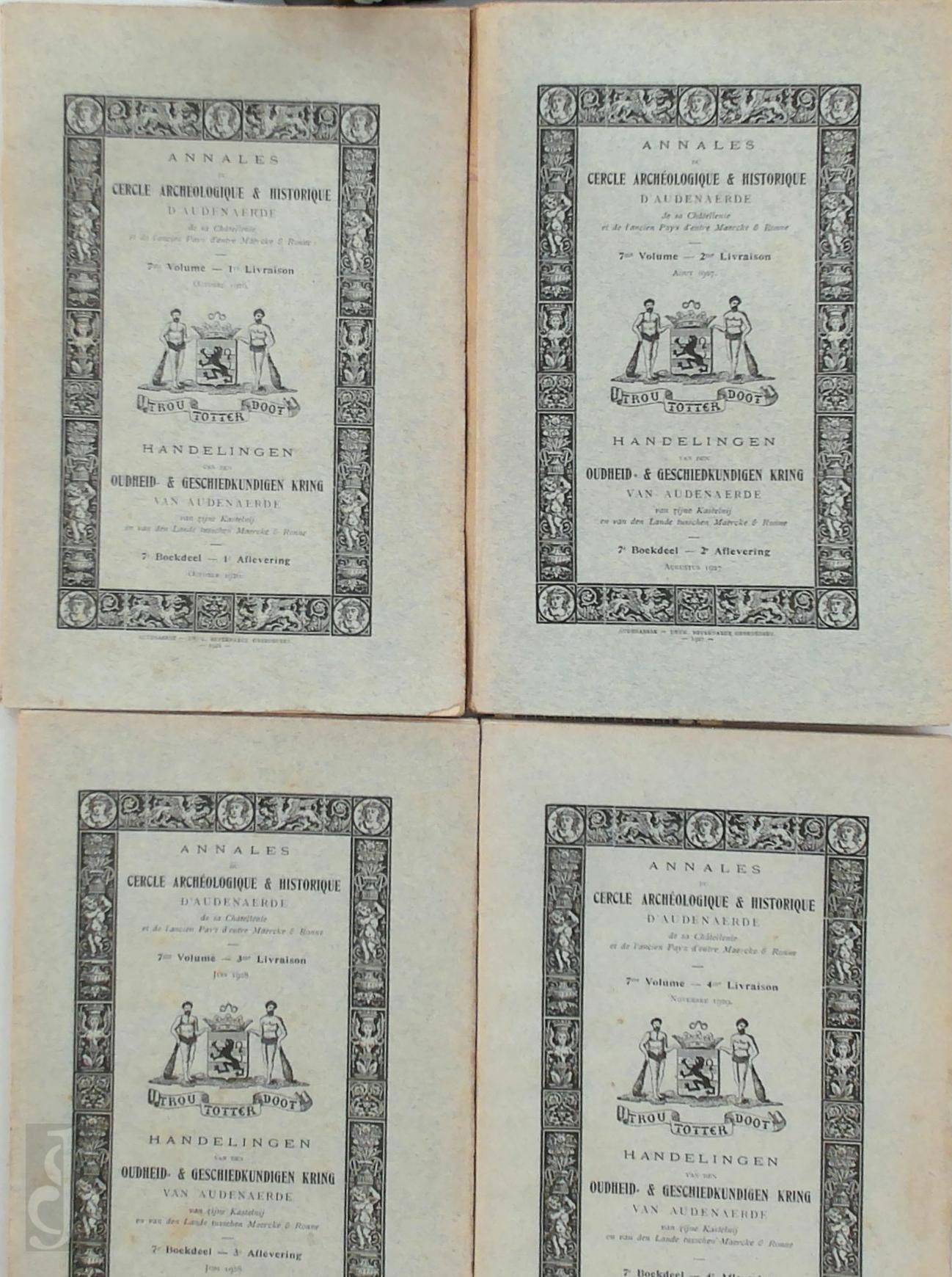 P. Soens - Annales du Cercle Archologique et Historique d' Audenaerde de sa Chtellenie et de l'ancien Pays d'entre Maercke & Ronne [4 vol.]. Handelingen van den oudheid en geschiedkundige kring can Audenaerde van zijn Kastelnij en van den lande tusschen Maercke & Ronne