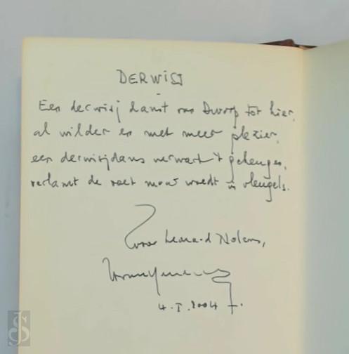 Hubert van Herreweghen 10579 - De schaking van een prinses [met handgeschreven gedicht en opdracht voor Leonard Nolens]. De 100 liefdesgedichten