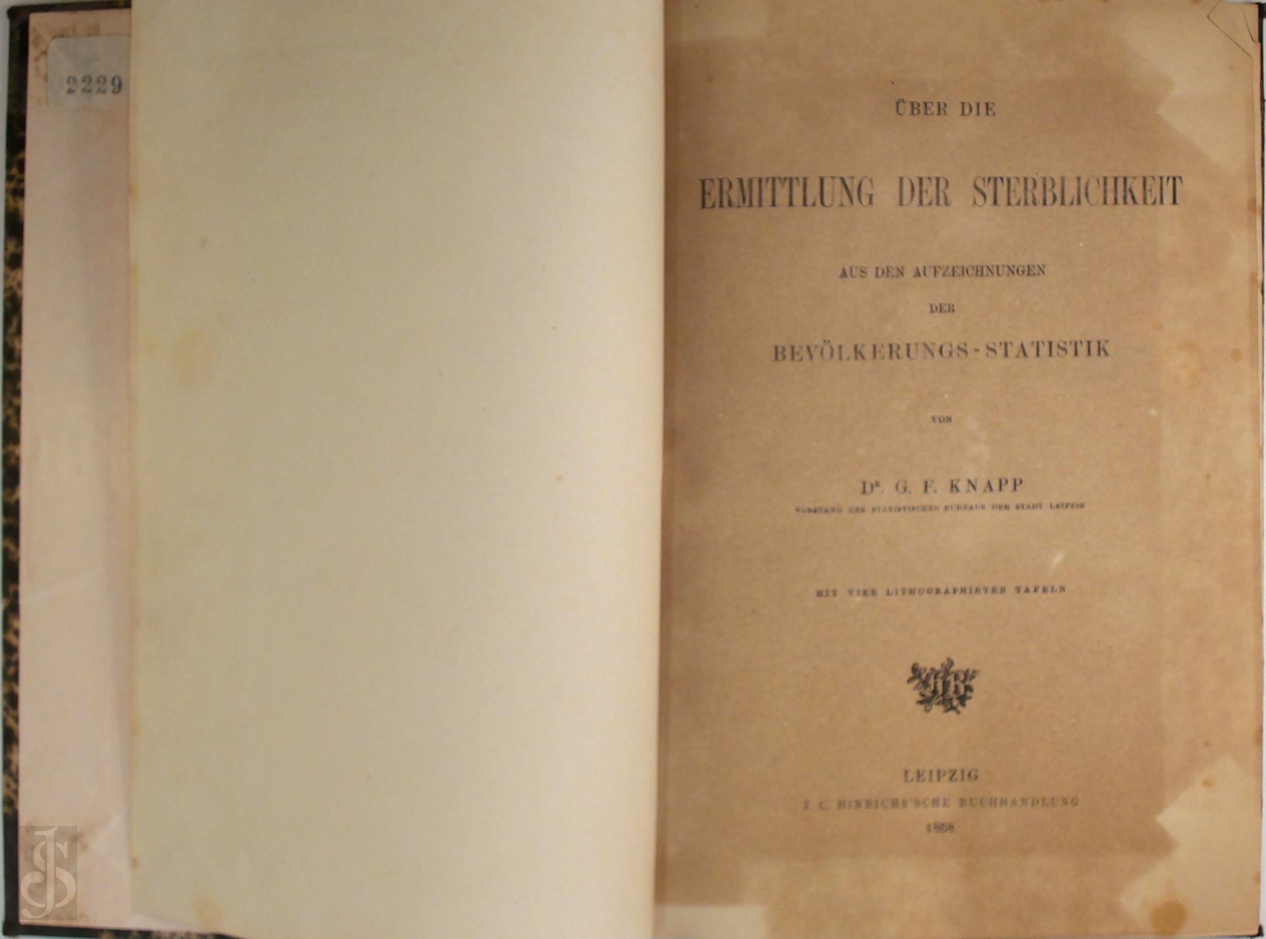 Georg Friedrich Knapp 313706 - ber die ermittlung der sterblichkeit aus den aufzeichnungen der bevolkerungsstatistik