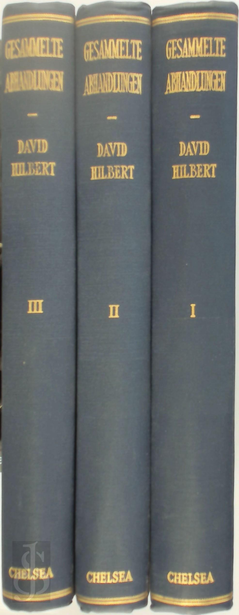 David Hilbert 327835 - Gesammelte Abhandlungen, Band I-III