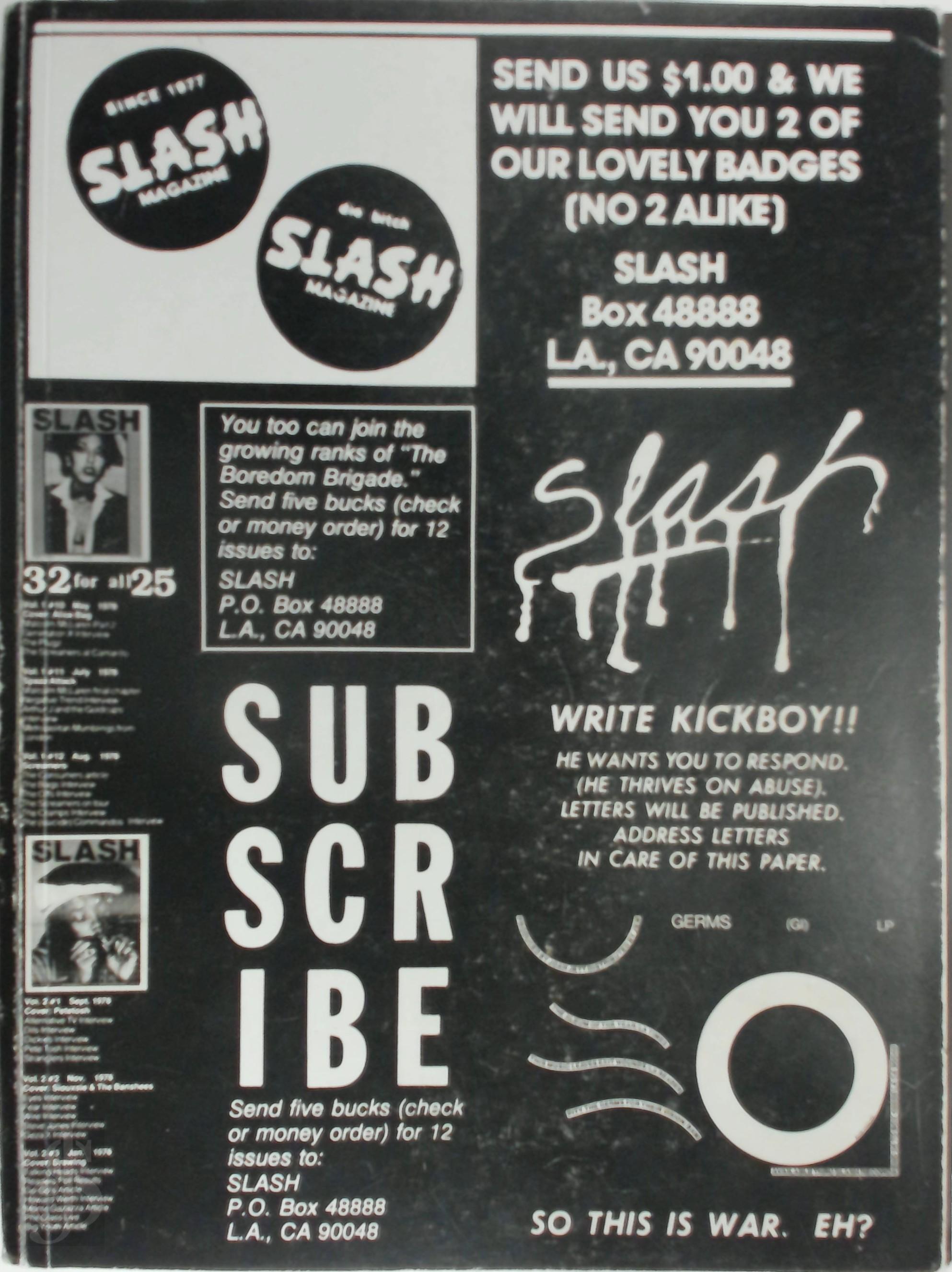  - Slash. A Punk Magazine from Los Angeles