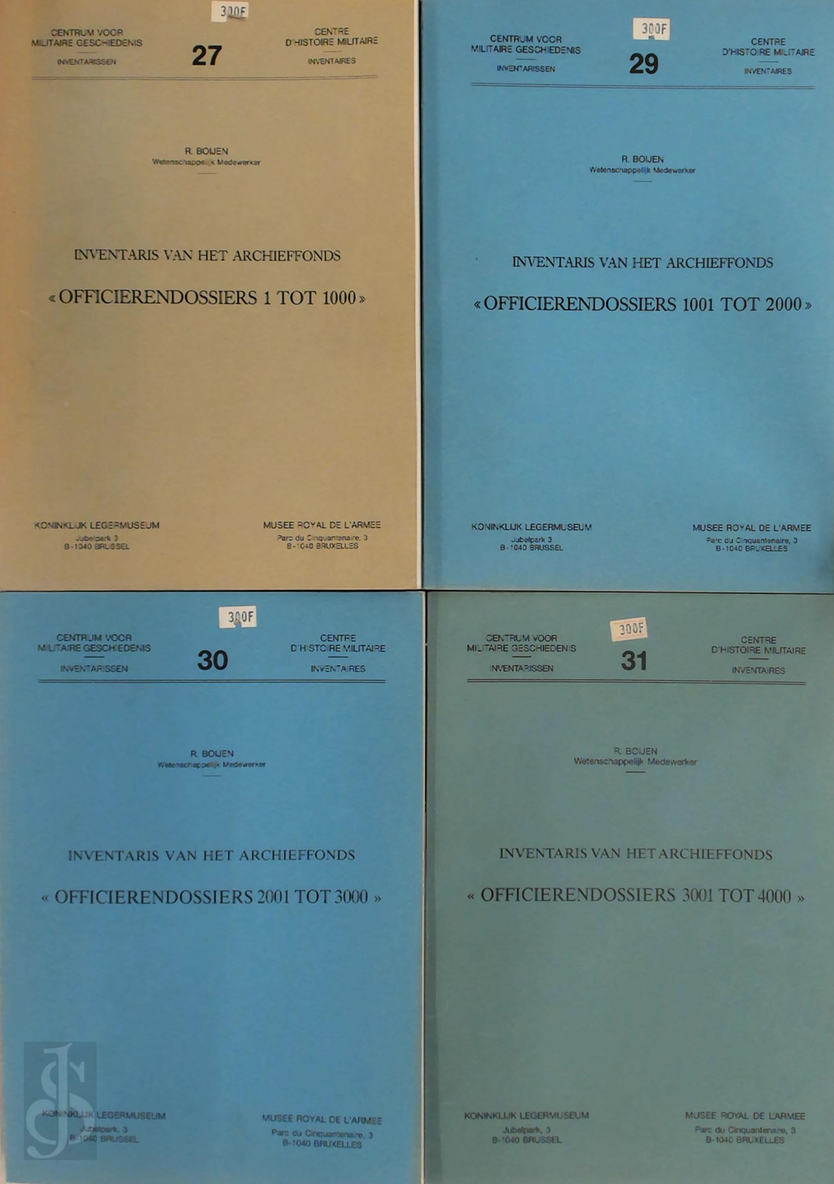R. Boijen 137252 - Officierendossiers [4 delen]. Inventaris van het Archieffonds