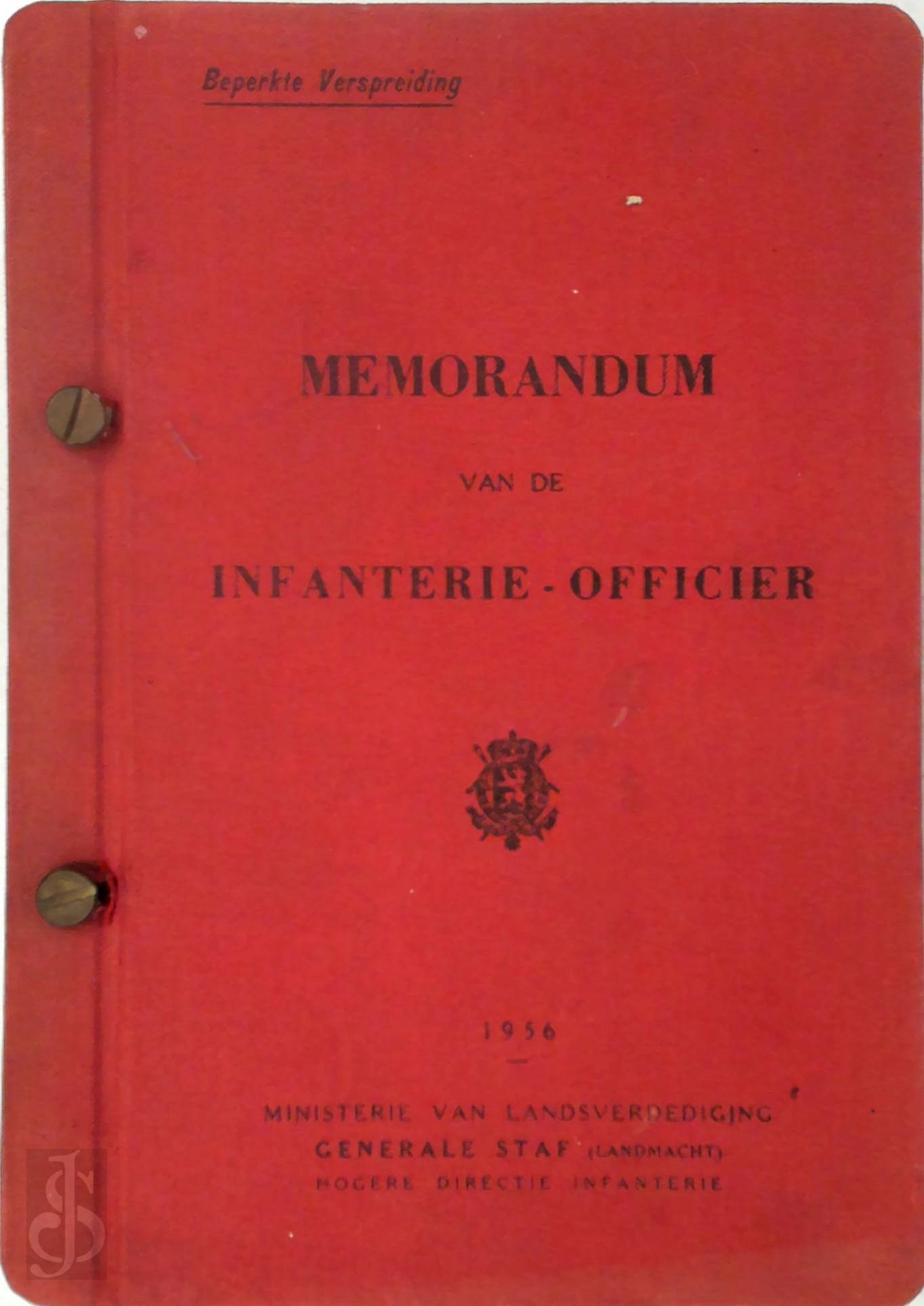  - Memorandum van de Infanterie-Officier