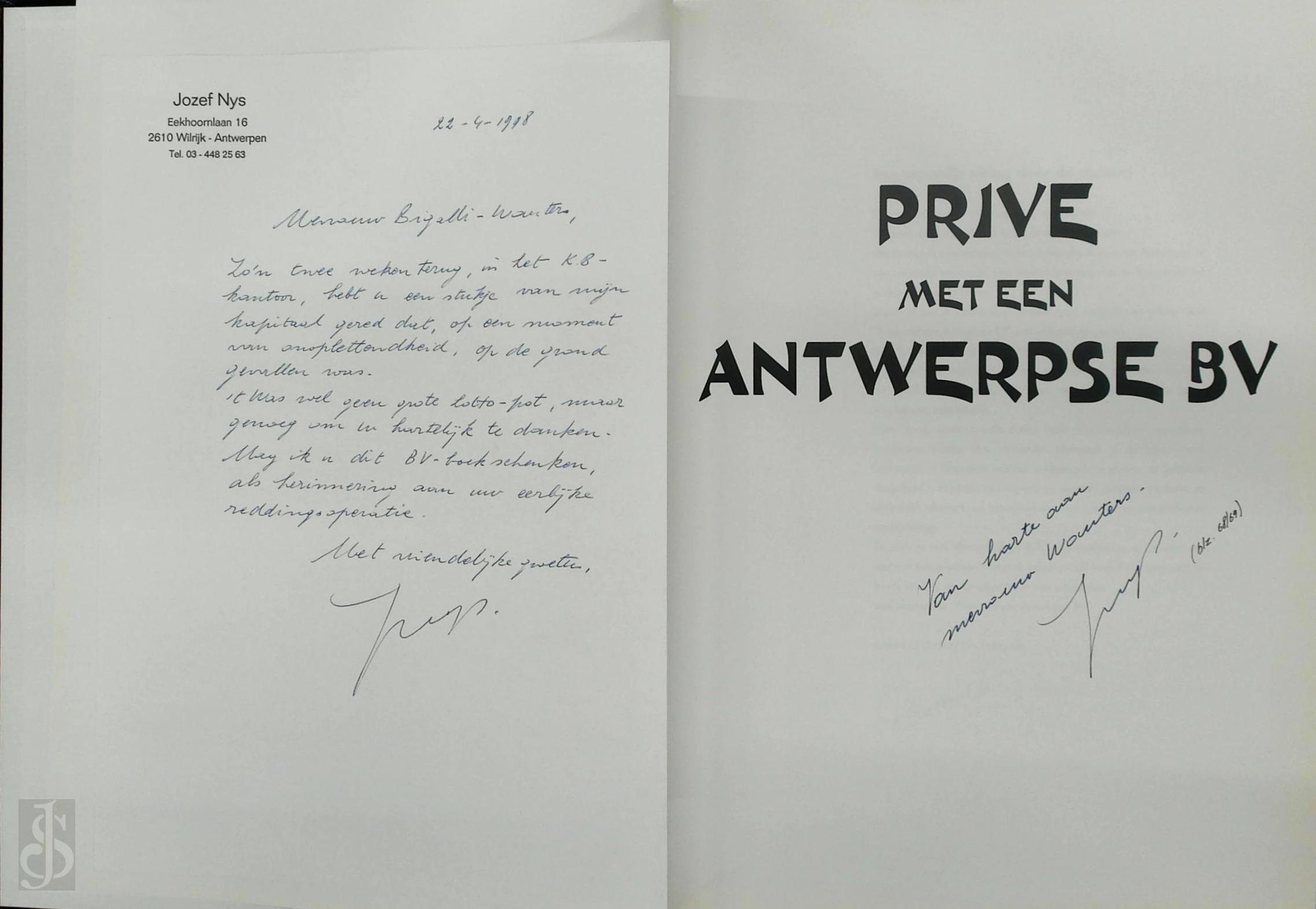 K. Ceulemans 176356 - Prive met een Antwerpse BV [met brief en opdracht van Jef Nys]