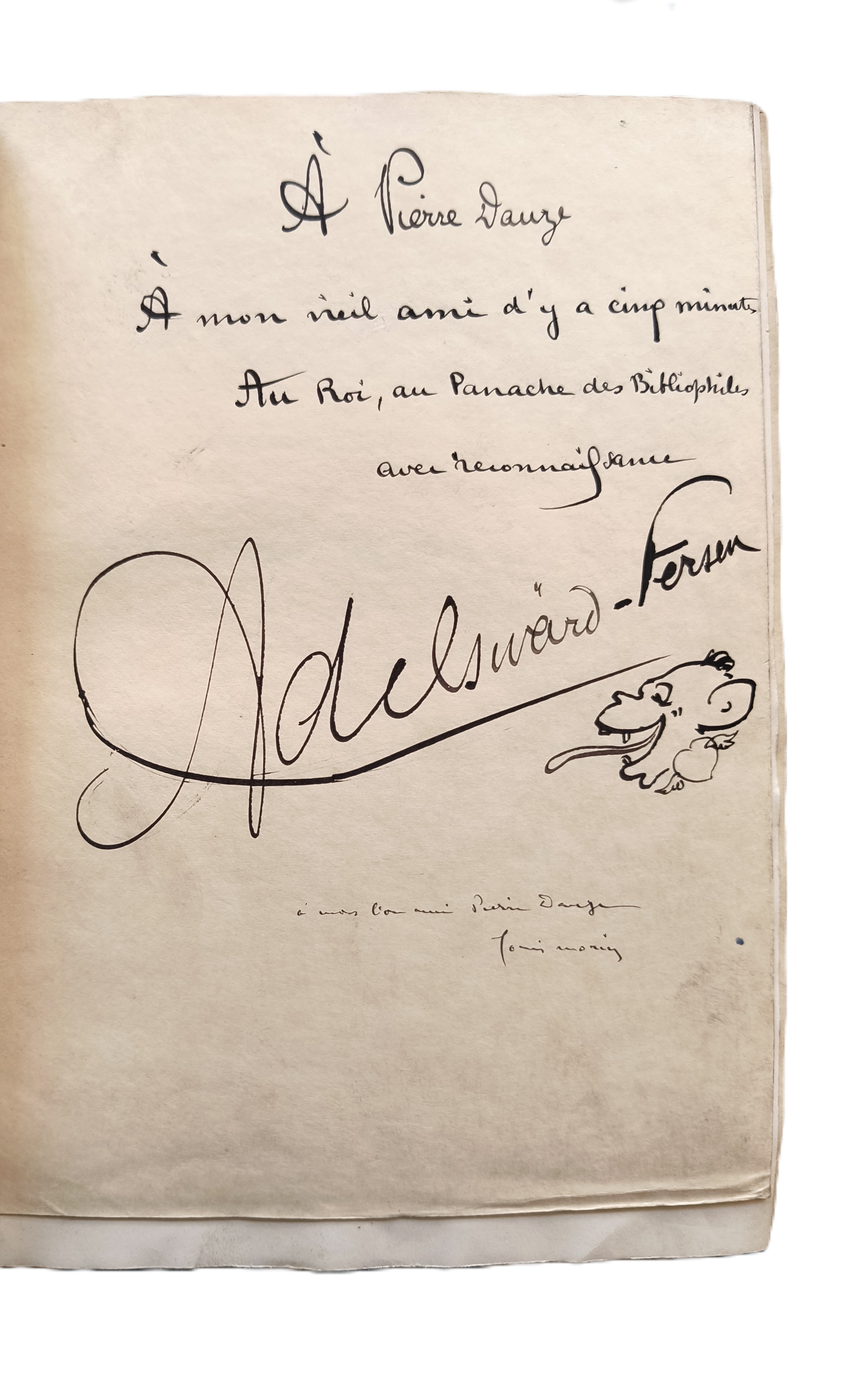 Jacques D`adelsward - Chansons lgres: pomes de l'enfance. [15 cop. on Japon - ded. to Pierre Dauze]. Prfaces d'Edmond Rostand et Fernand Gregh. Les images par Louis MORIN