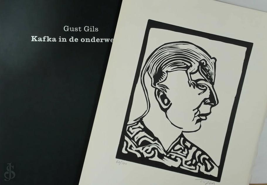 Gust Gils 10522 - Kafka in de Onderwereld [50 ex. met 1 linosnede]