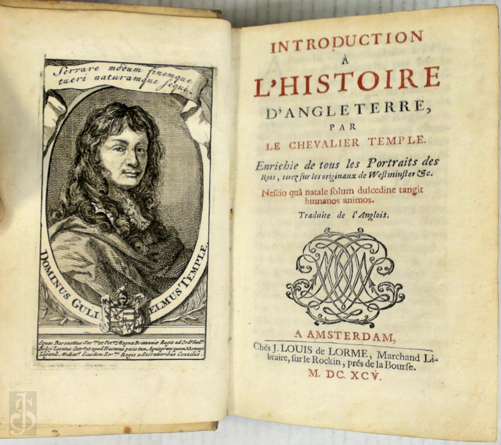 William Temple 117891 - Introduction  l'histoire d'Angleterre. [Bound with] Abreg de l'histoire d'Angleterre, contenant les vies des rois & reines qui ont regn depuis le commencement de la monarchie jusques  present