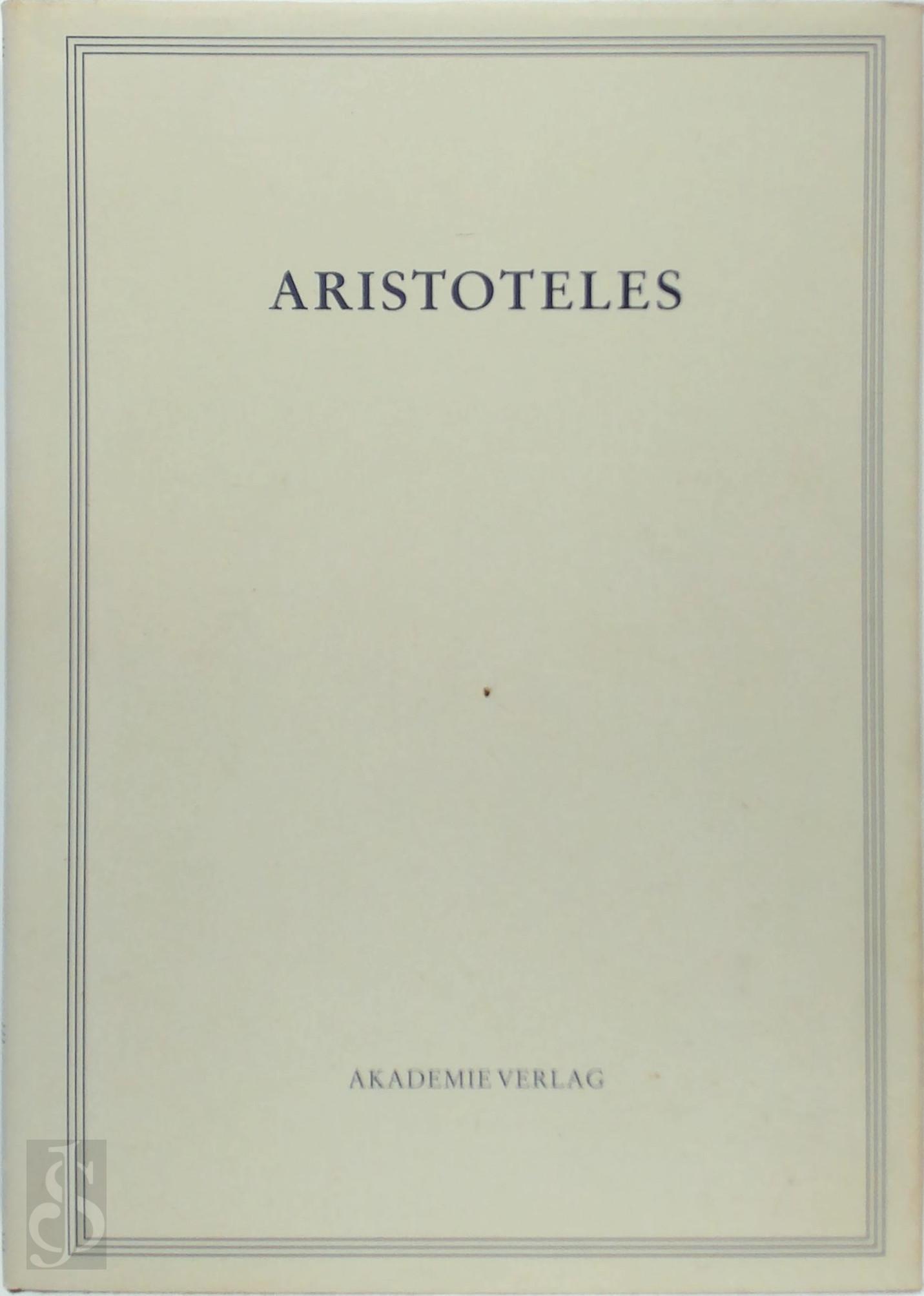  - Aristoteles. Opuscula V. De coloribus