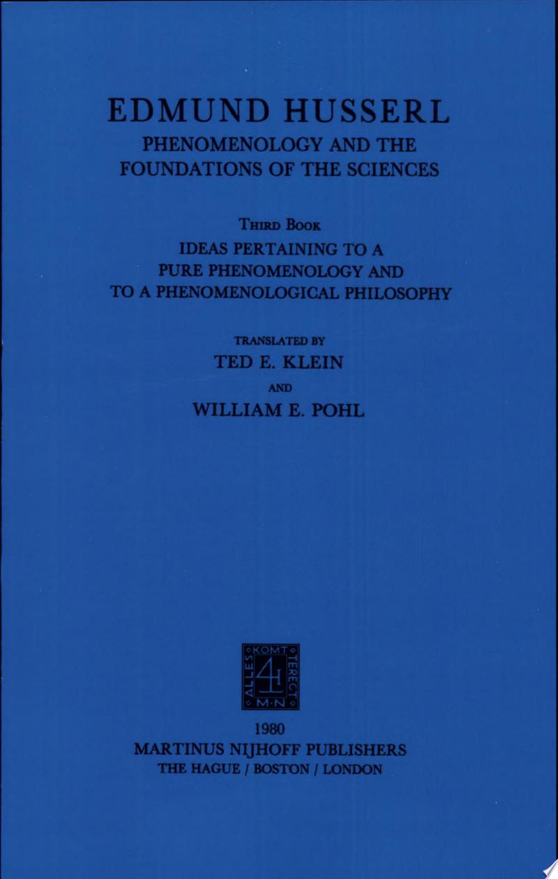 Edmund Husserl 137152 - Phenomenology and the Foundations of the Sciences