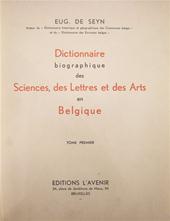 EUG. DE SEYN - Dictionnaire biographique des sciences, des lettres et des arts en Belgique