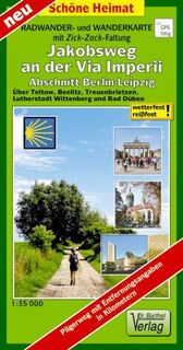 Radwander- und Wanderkarte Jakobsweg an der Via Imperii, Abschnitt Berlin-Leipzig 1 : 35 000 LZ bis 2022 - Verlag Barthel (ISBN 9783895912368)