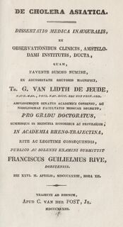 De cholera asiatica. Dissertatio medica inauguralis - Franciscus Guilielmus Rive