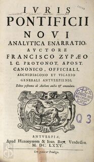  Iuris pontificii novi analytica enarratio - Fraciscus Zypaeus