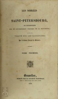 Les soirées de Saint-Pétersbourg, Tome Premier - Joseph de Maistre