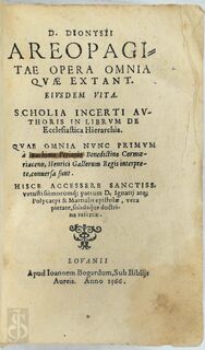 Opera omnia quae extant. Eiusdem vita - Pseudo-Dionysius Areopagita