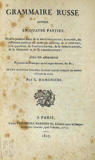 Grammaire russe divisée en quatre parties - G. Harmonière